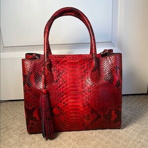 Red Python Tote Bag